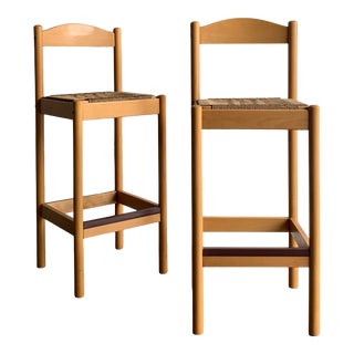 Vintage Rope Bar Stools - a Pair For Sale