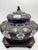 Asian 1990s Large Cloisonné Lidded Bowl / Jar With Wood Stand Foo Dog Finial For Sale - Image 3 of 12