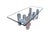 Details: Dimensions: 52” W x 38” D x 17” H Materials: Aluminum base, thick glass top Design: Stacked geometric “cityscape”...