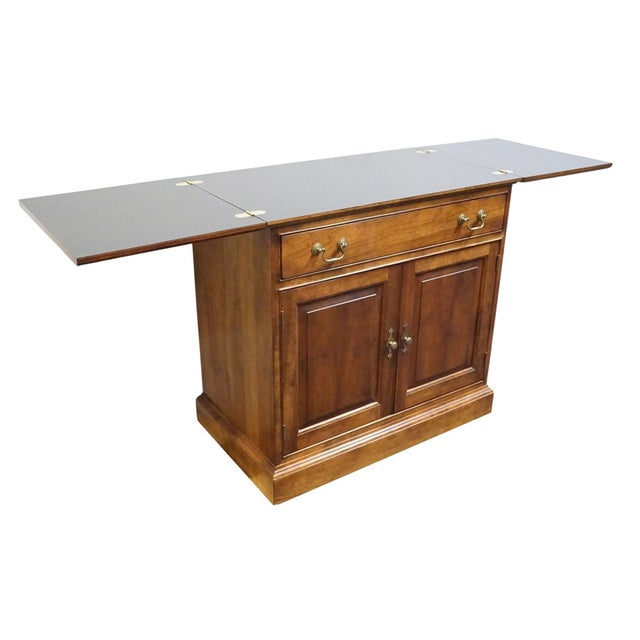Wood Stickley Furniture Traditional Style Solid Cherry 68" Flip Top Server Buffet 4077 For Sale - Image 7 of 18