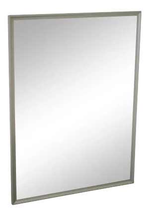 Mid Century Modern Brushed Steel Frame Wall Mirror