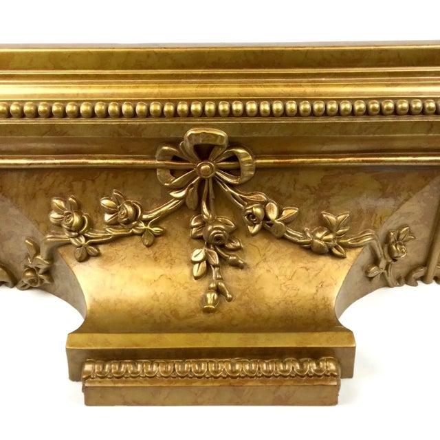 Gold Painted Traditional Wall Mounted Shelf For Sale - Image 9 of 11