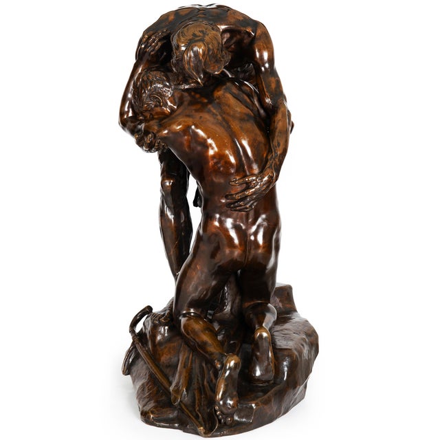 French Rare French Bronze Sculpture “Return of Prodigal Son” by Ernest Dubois For Sale - Image 3 of 18