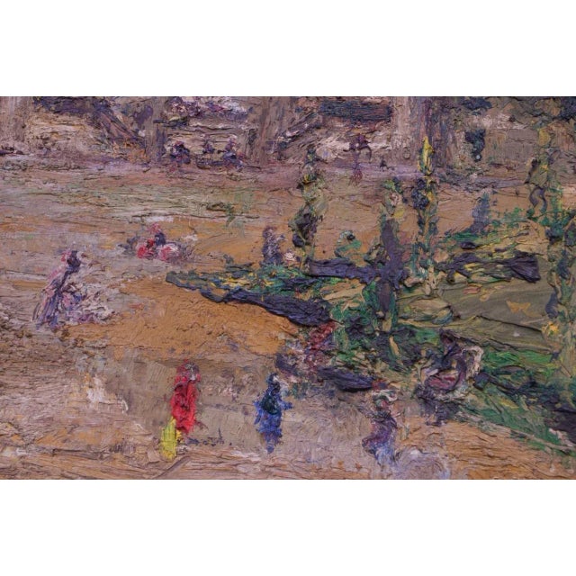 French Post-Impressionist "Jardins Des Tuileries" Oil on Canvas For Sale - Image 10 of 13