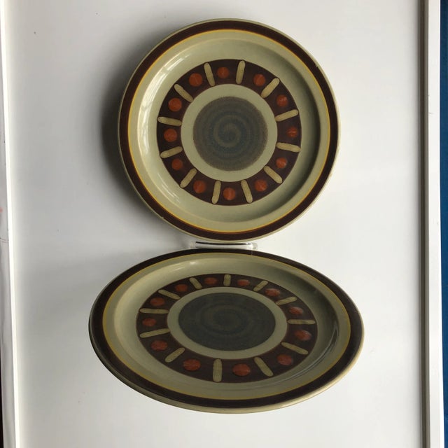 Mid-Century Modern Midcentury Vera Cruz International Stoneware Dinner Plates S/3 For Sale - Image 3 of 6