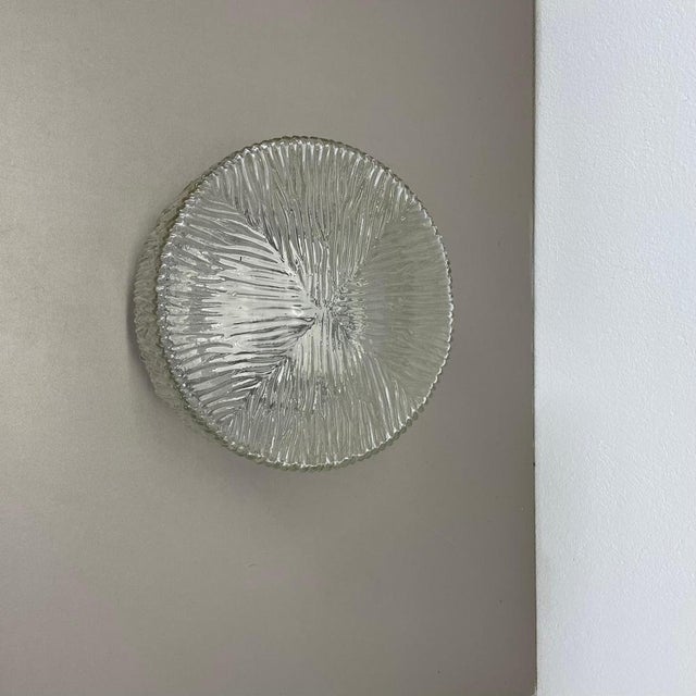 Textured Wall Ceiling Light in the style of Helena Tynell for Glashütte Limburg, 1960s For Sale - Image 3 of 17