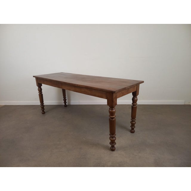 Large Walnut Bistro Table, 1930s For Sale - Image 14 of 18