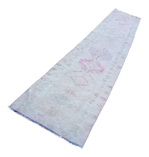 1970s Vintage Distressed Fine Muted Oushak Runner 2'6'' X 13'5''