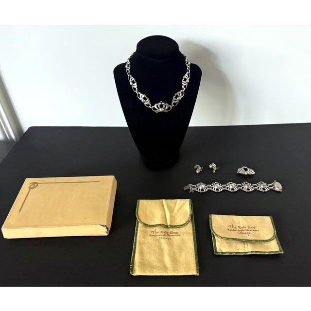 Rare Sterling Silver Jewelry Suite by The Kalo Shop For Sale - Image 14 of 18
