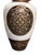 Mid 20th Century Vintage Pair Urn Shaped Mandala Pattern Mother of Pearl Shell Vases For Sale - Image 5 of 6