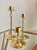 Late 20th-Century Graduated Brass & Lead Crystal Tulip Candlesticks - Set of 3 For Sale - Image 11 of 13
