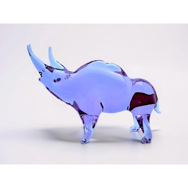 Rhinoceros Sculpture in Alexandrite Murano Glass from Licio Zanetti, 1960s For Sale - Image 6 of 9