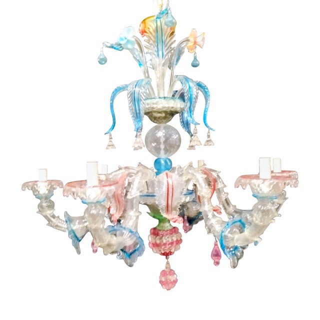 Murano Glass Chandelier, 1950s For Sale