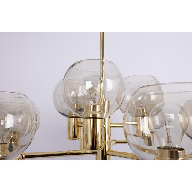1960s Large Vintage Brass Chandelier, Germany, 1960s For Sale - Image 5 of 13