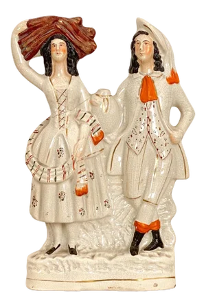 Circa 1880 Staffordshire Figure of a Man and Woman, England