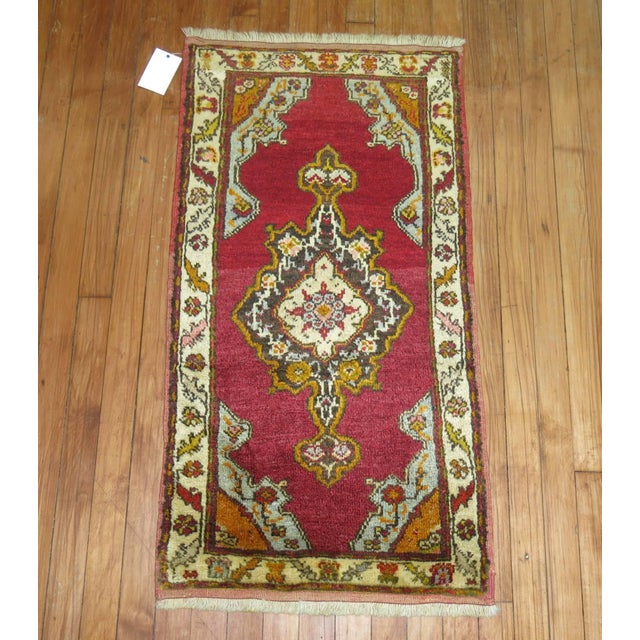Vintage Pair of Turkish Oushak Medallion Rugs - 1'10" x 3'6" For Sale - Image 4 of 5