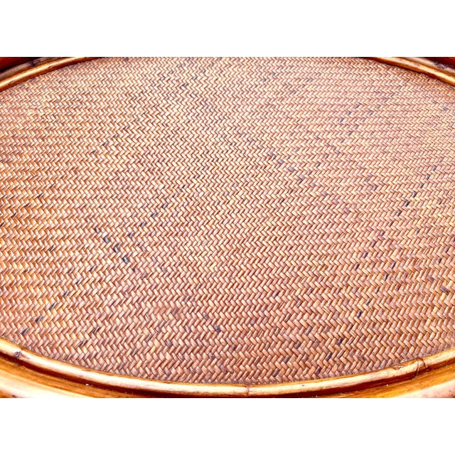 Tan Tiered Palecek Rattan Bamboo Table For Sale - Image 8 of 11