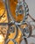 Early 1900s Italian Wrought Iron Lantern Light Green Finish Amber Glasses For Sale - Image 12 of 12