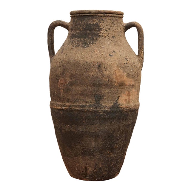 Vintage Medium Black Olive Pot For Sale