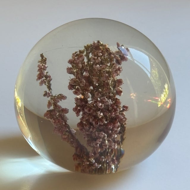 Mid-20th Century Floral Inclusion Resin Paperweight For Sale In Baltimore - Image 6 of 14