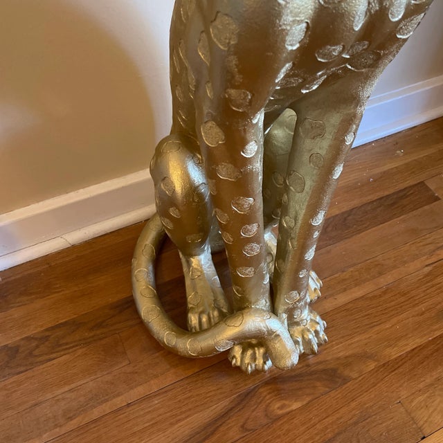 Large Late 20th Century Gold Italian Cheetah For Sale - Image 4 of 7