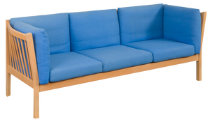 Mid-Century Danish Deep Blue 3-Seater Sofa attributed to Stouby, 1980s