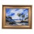 Coastal Palm Tree Beach Original Painting in Gold Frame For Sale