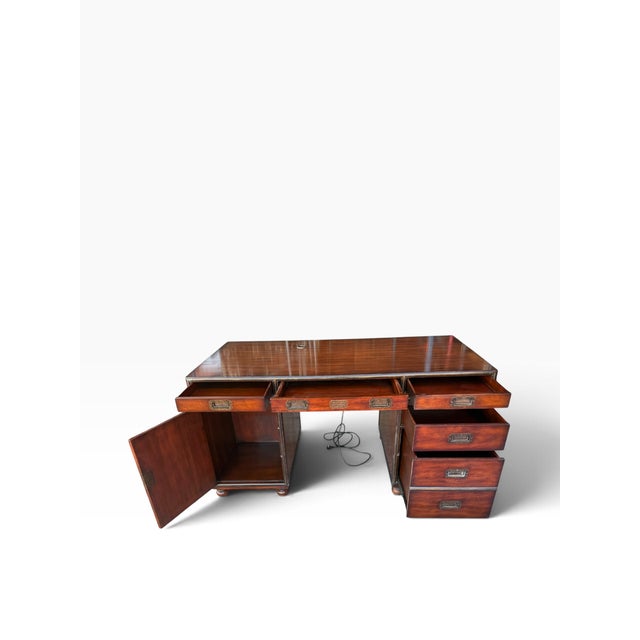 Theodore Alexander Captain Powers 9th Bengal Lancers Campaign Executive Desk For Sale In Boston - Image 6 of 17