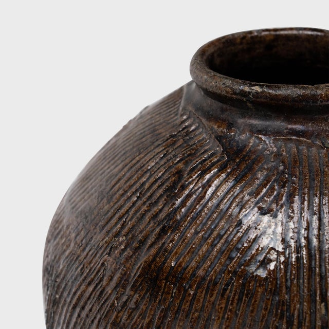 Chinese Ridged Wine Jar, C. 1900 For Sale - Image 4 of 4