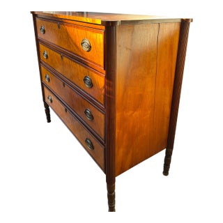 19th Century Antique Tiger Maple Chest For Sale
