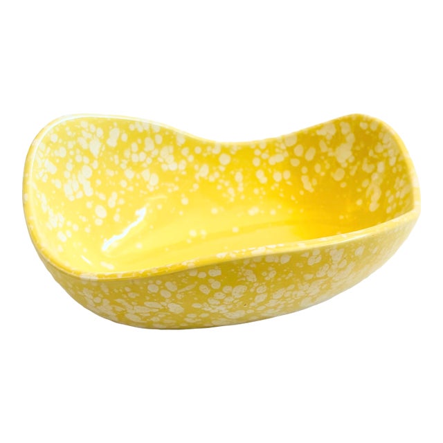 MCM California Pottery Speckled Yellow Bowl For Sale