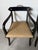 Wood Pair of John Gee Style Hollywood Regency Ebonized Armchairs With Brass Accents For Sale - Image 7 of 12