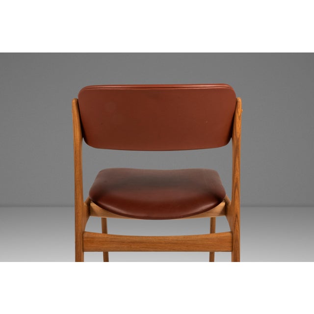 Set of Six (6) Bespoke Danish Modern Model 49 Dining Chairs in Teak & New Leather by Erik Buch for O. D. Møbler, Denmark, C. 1960s For Sale - Image 10 of 18