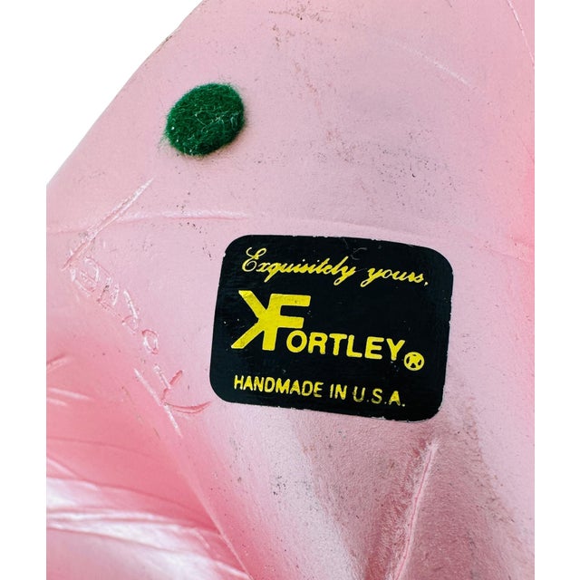 Large 15" Keith Fortley Signed Post-Modern Sculptural Flower Centerpiece – Pink & Opalescent White For Sale - Image 16 of 17