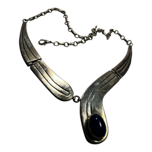 Vintage Native American, Wilson Padilla, Sterling, Silver and Sodalite Necklace