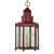 Large Red Tole Painted Lantern Light Fixture, American 19th Century Circa 1840 For Sale