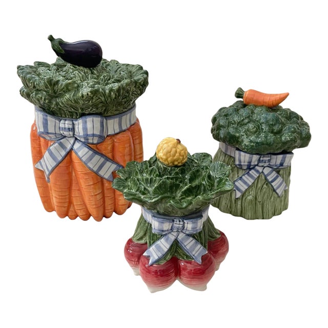 Fitz & Floyd Vegetable Garden Bouquet Canister Set For Sale