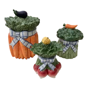 Fitz & Floyd Vegetable Garden Bouquet Canister Set
