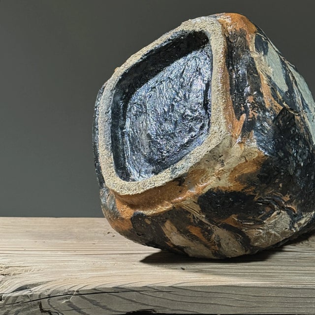 Vintage Abstract Expressionist Figurative Stoneware Vase For Sale - Image 11 of 11