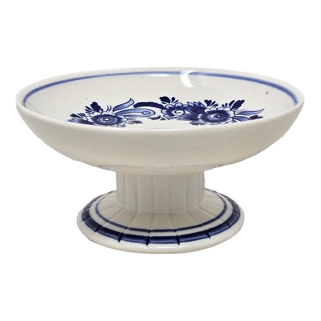 Vintage Delft Blue Taper Candle Holder by Elesva Holland For Sale