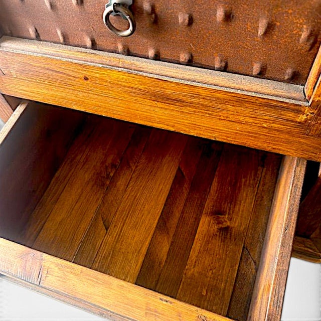 Rustic Southwestern Pine 3-Drawer Planked Clavo Chest or Nightstand For Sale - Image 11 of 14