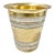 Vintage Brass Wastebasket With Mother-of-Pearl Inlay For Sale