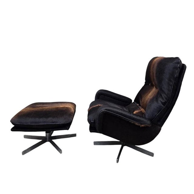 Mid 20th Century De Sede Lounge Chair and Ottoman Newly Reupholstered For Sale - Image 11 of 16