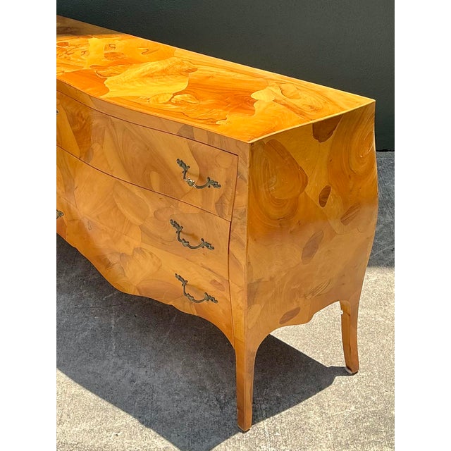 Vintage Italian Burl Olive Wood Long Dresser For Sale In West Palm - Image 6 of 12