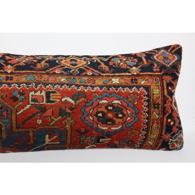 Antique Multi Color Tones Persian Lumbar Rug Pillow Cover -15'' X 47'' For Sale In Tampa - Image 6 of 12