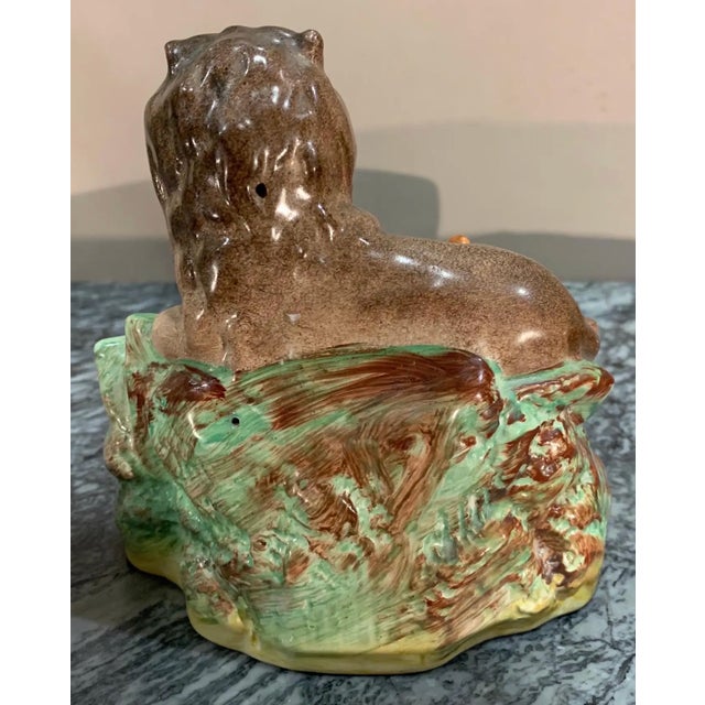 Staffordshire Late 19th Century Staffordshire Lions For Sale - Image 4 of 4