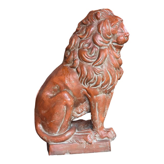 Vintage English Terracotta Lion For Sale