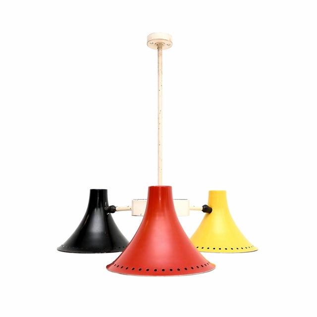 Vintage Italian Tricolour Chandelier, 1950s For Sale - Image 9 of 9