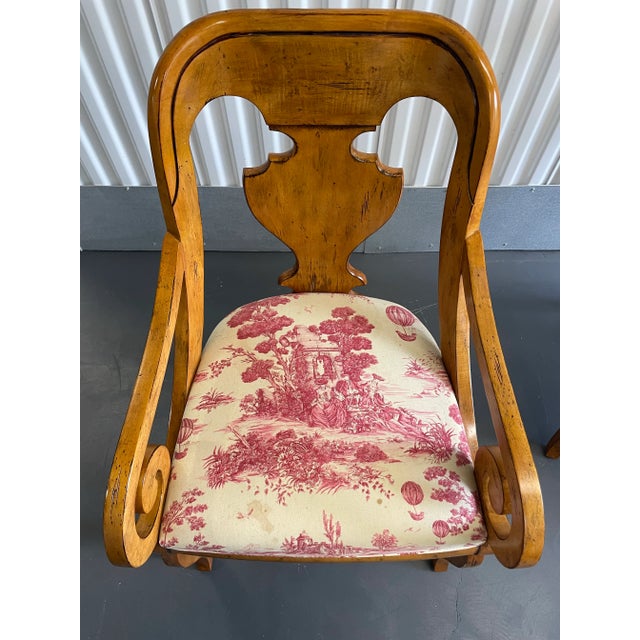 Vintage Biedermeier Style Upholstered Arm Chairs by Drexel Heritage - a Pair For Sale - Image 9 of 12