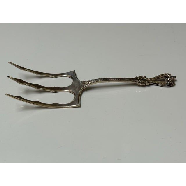 Metal Gorgeous Solid Sterling Silver Antique Toast Fork Hallmarked 1895 No Monogram For Sale - Image 7 of 12